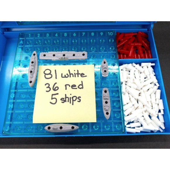 Battleship Blue Tray Ships Pegs Vintage 1967 Replacement Milton Bradley Game - Picture 3 of 5